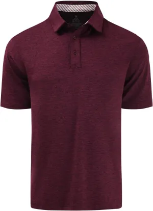 Men's Quick Dry Golf Polo Shirt Moisture Wicking Performance Short Sleeve Athletic Golf Shirts for Men