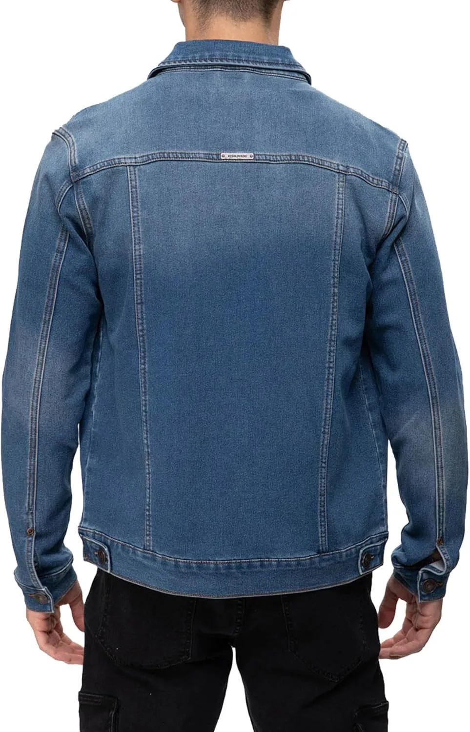 Mens Rugged Wear Button Down Denim Jacket Fashion, Classic Long Sleeve Jean Jacket