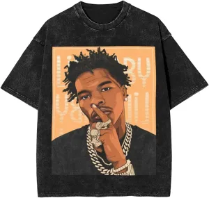 Men's Vintage Oversized Drop Shoulder Fashion T-Shirts Loose Wash Solid Tees Tops