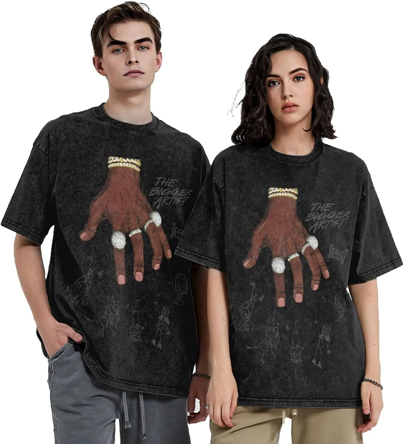 Mens Womens Unisex Novelty T Shirts Oversized Short Sleeve Drop Shoulder Loose Wash Solid Tees