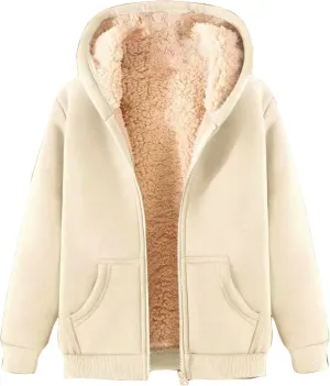 Men's Zip Up Hoodies Fleece Heavyweight Jacket Windproof Thermal Zipper Sweatshirt Outerwear Winter Warm Sweatshirt