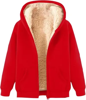 Men's Zip Up Hoodies Fleece Heavyweight Jacket Windproof Thermal Zipper Sweatshirt Outerwear Winter Warm Sweatshirt