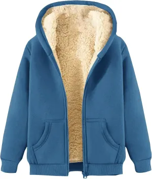 Men's Zip Up Hoodies Fleece Heavyweight Jacket Windproof Thermal Zipper Sweatshirt Outerwear Winter Warm Sweatshirt