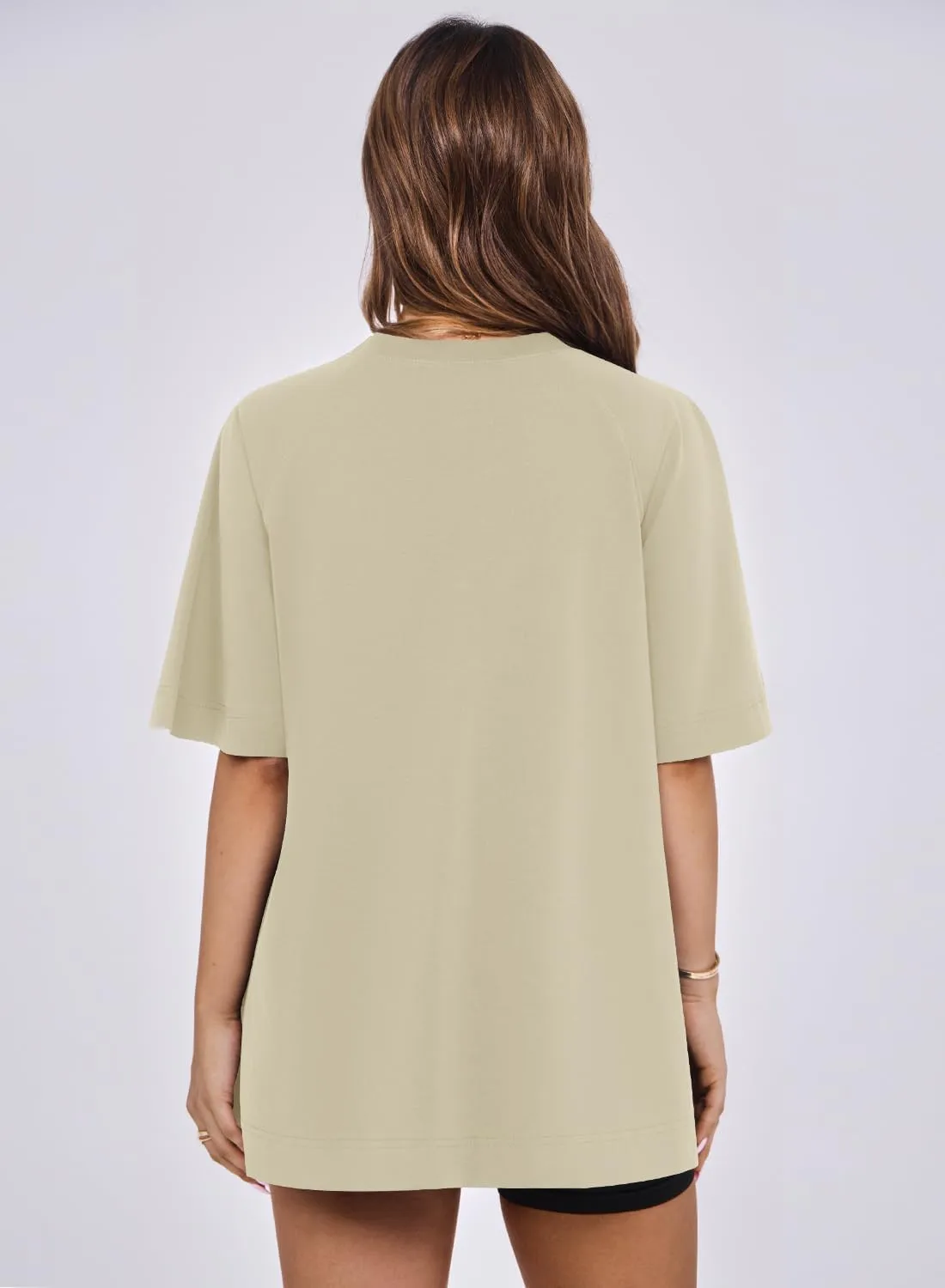 MIHOLL Womens Oversized T Shirts Short Sleeve Crewneck Summer Tops Casual Loose Basic Tees