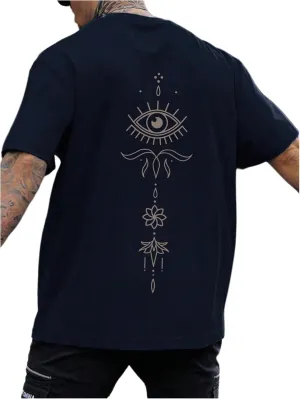 Milumia Men's Graphic Tees Short Sleeve Oversized Drop Shoulder T Shirts Top Streetwear