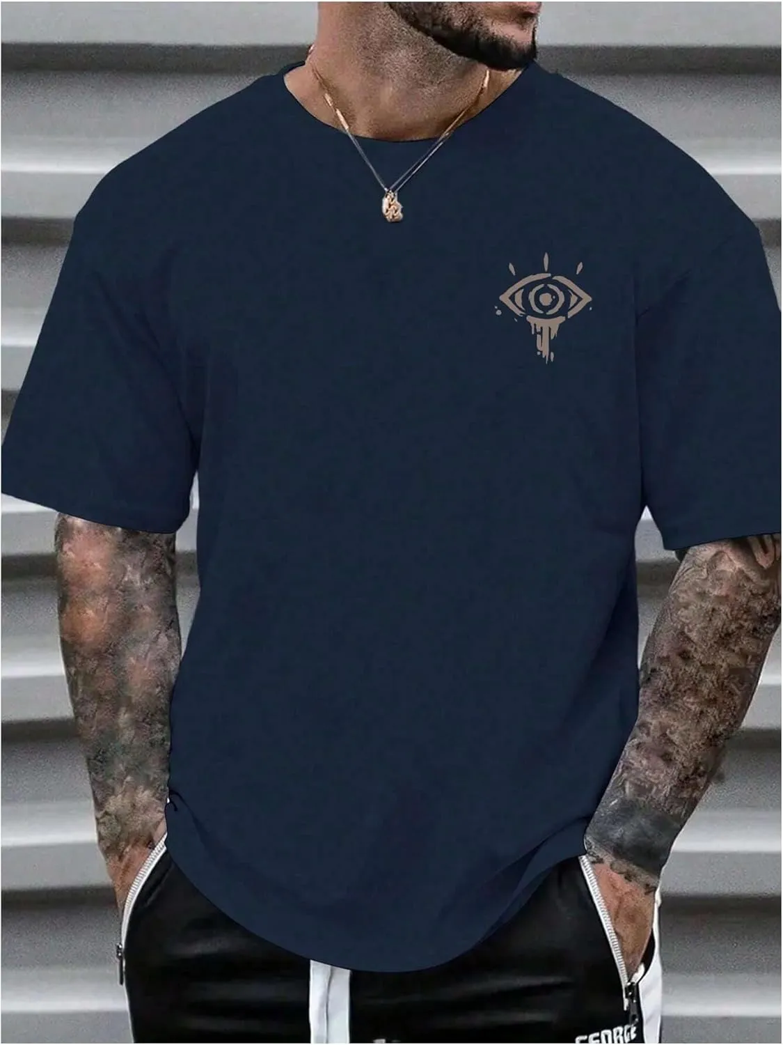 Milumia Men's Graphic Tees Short Sleeve Oversized Drop Shoulder T Shirts Top Streetwear