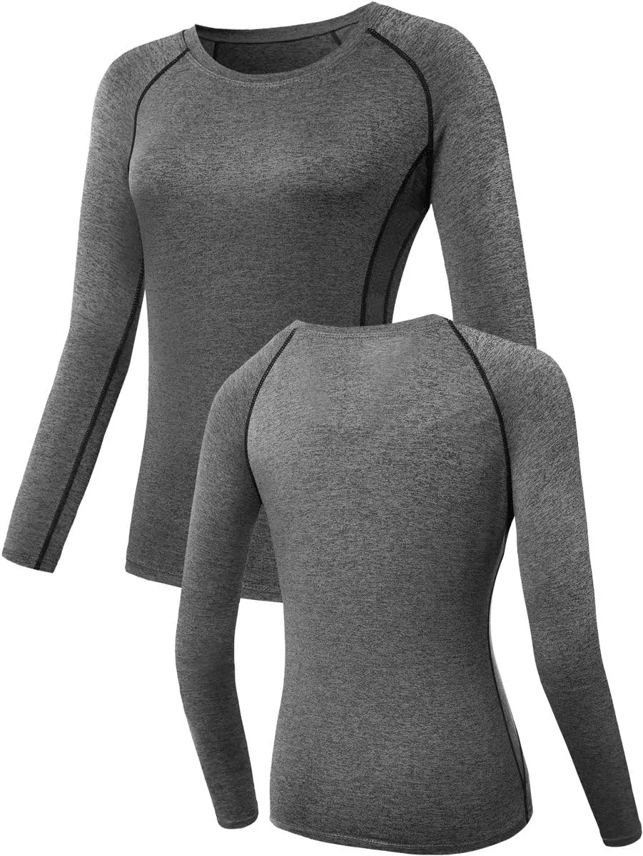NELEUS Women's 3 Pack Compression Shirts Long Sleeve Yoga Athletic Running T Shirt