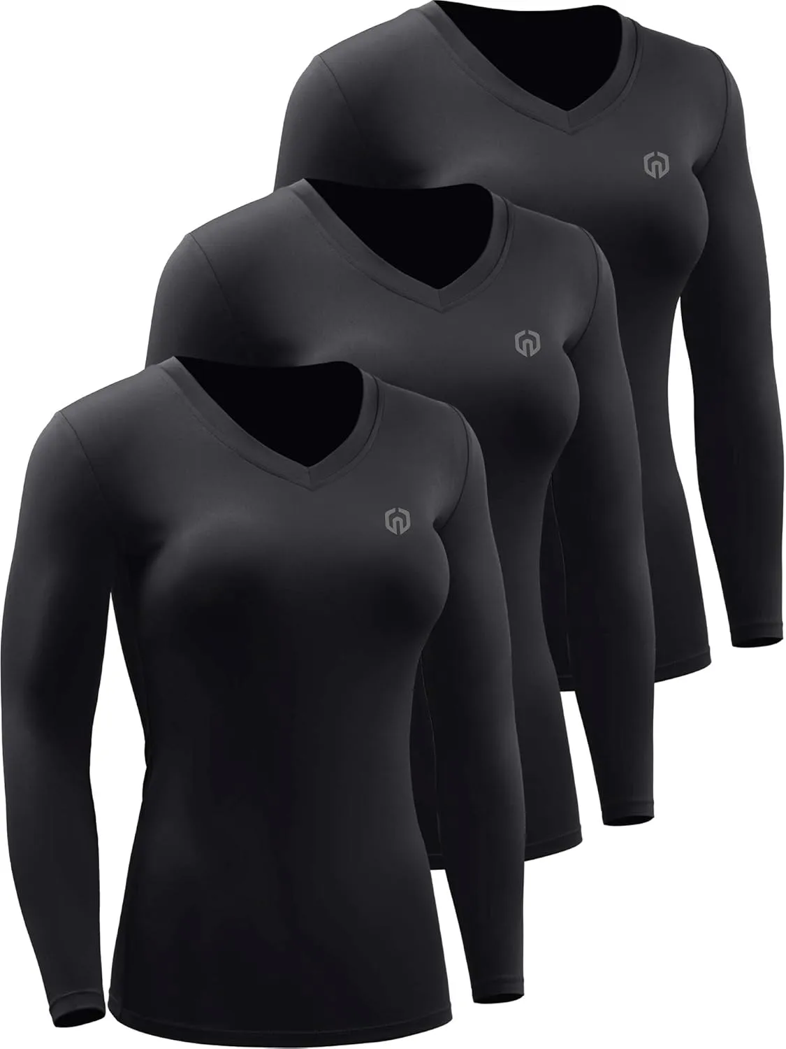 NELEUS Women's 3 Pack Compression Shirts Long Sleeve Yoga Athletic Running T Shirt