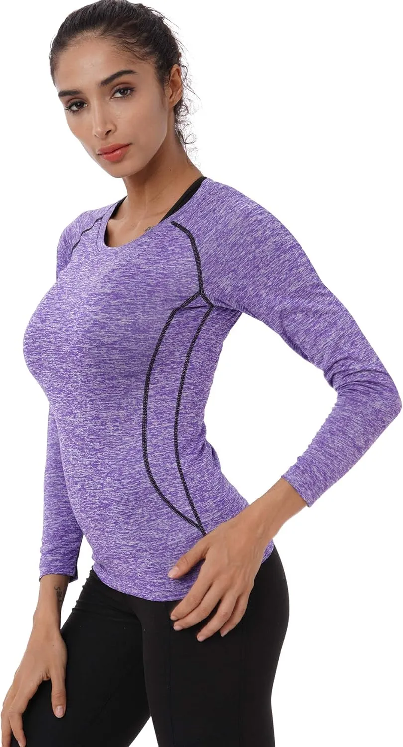 NELEUS Women's 3 Pack Compression Shirts Long Sleeve Yoga Athletic Running T Shirt