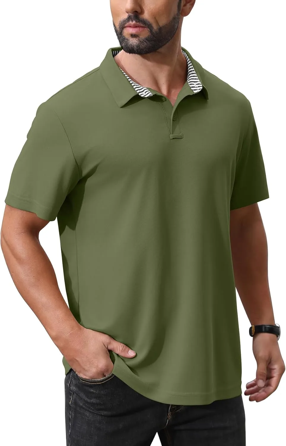 NIASHOT Polo Shirts for Men Summer Short Sleeve Golf Polos Quick-Dry Moisture Wicking T-Shirts Fashion Clothes Mens Gifts