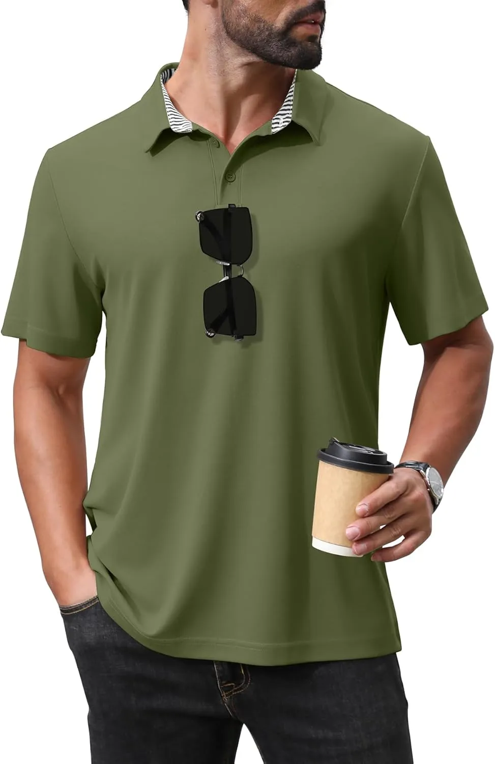 NIASHOT Polo Shirts for Men Summer Short Sleeve Golf Polos Quick-Dry Moisture Wicking T-Shirts Fashion Clothes Mens Gifts