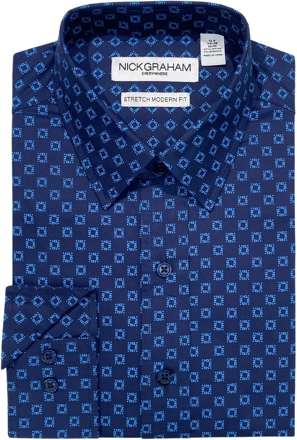 Nick Graham Men's Logo Medallion Dress Shirt