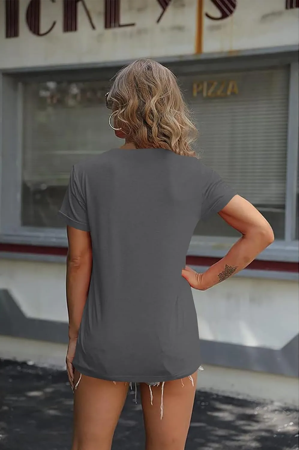 NIUBIA Women's T-Shirt Graphic Tees Love Printed Casual Short Sleeve Tops Summer Loose Fitted Top