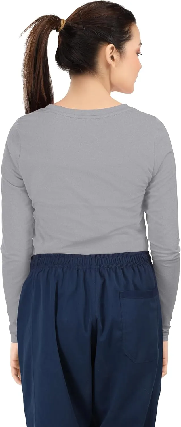 NY Threads Womens Under Scrub Slim Fit Long Sleeve T-Shirt Underscrub Comfort Tee
