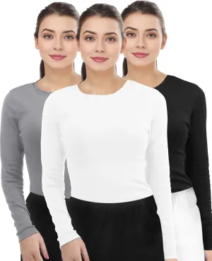 NY Threads Womens Under Scrub Slim Fit Long Sleeve T-Shirt Underscrub Comfort Tee