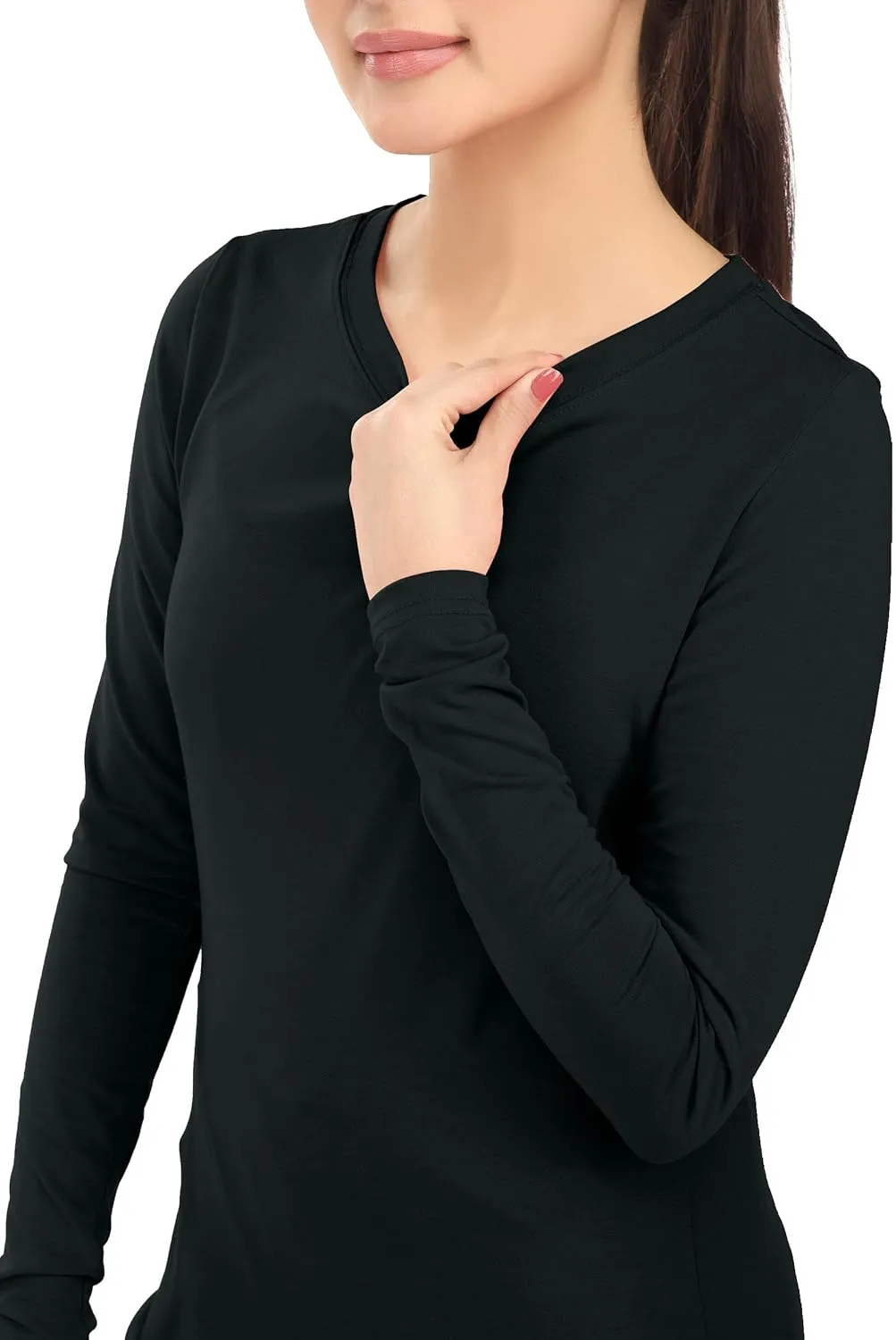 NY Threads Womens Under Scrub Slim Fit Long Sleeve T-Shirt Underscrub Comfort Tee