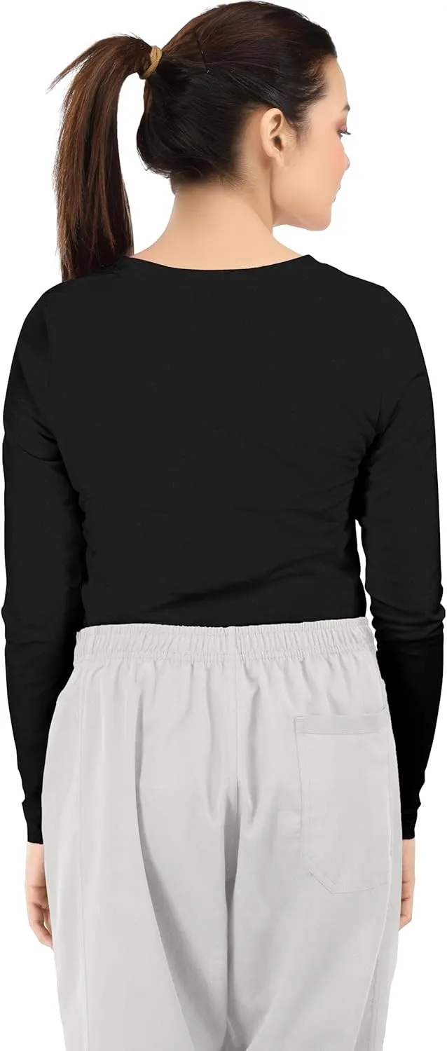 NY Threads Womens Under Scrub Slim Fit Long Sleeve T-Shirt Underscrub Comfort Tee