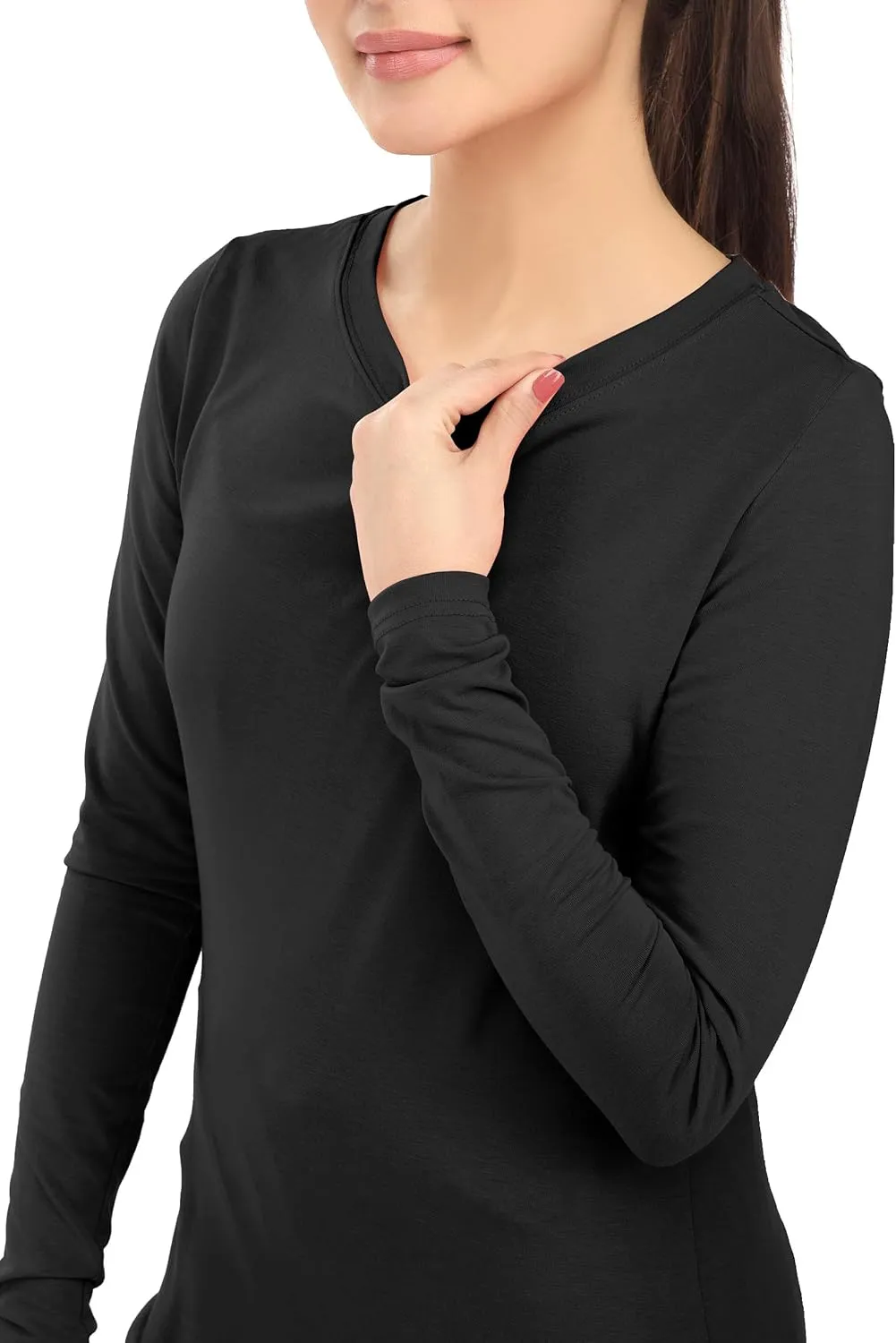 NY Threads Womens Under Scrub Slim Fit Long Sleeve T-Shirt Underscrub Comfort Tee