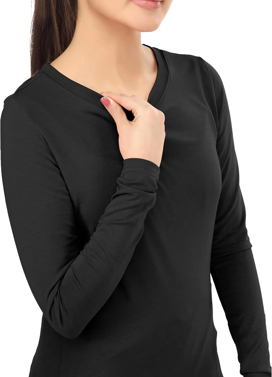 NY Threads Womens Under Scrub Slim Fit Long Sleeve T-Shirt Underscrub Comfort Tee