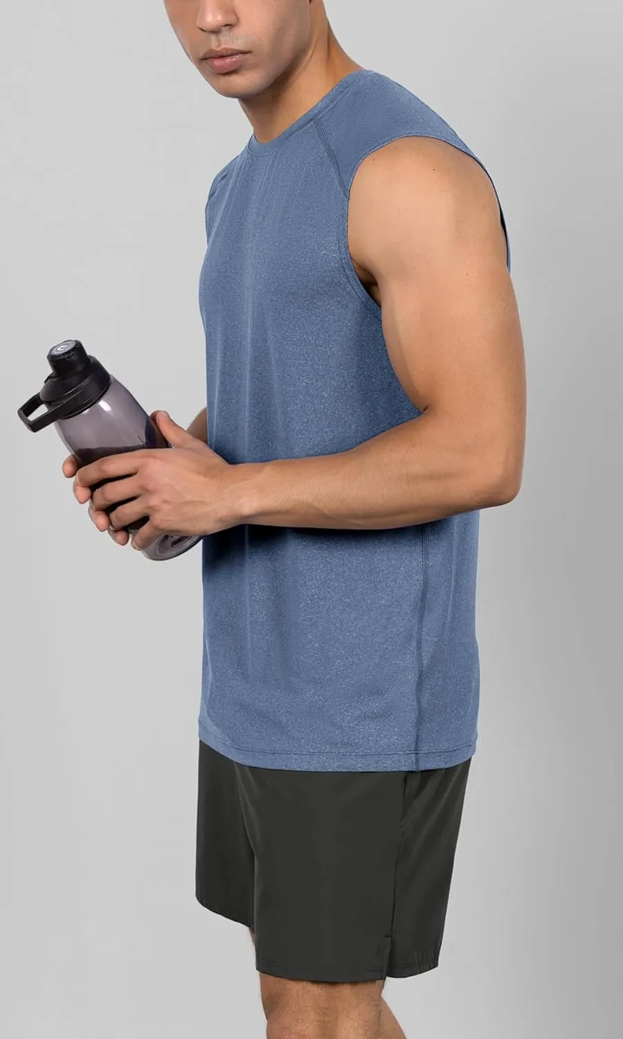 ODODOS Men's Quick Dry Athletic Tank Tops UPF 50  Sun Protection SPF Workout Sleeveless Muscle Shirts