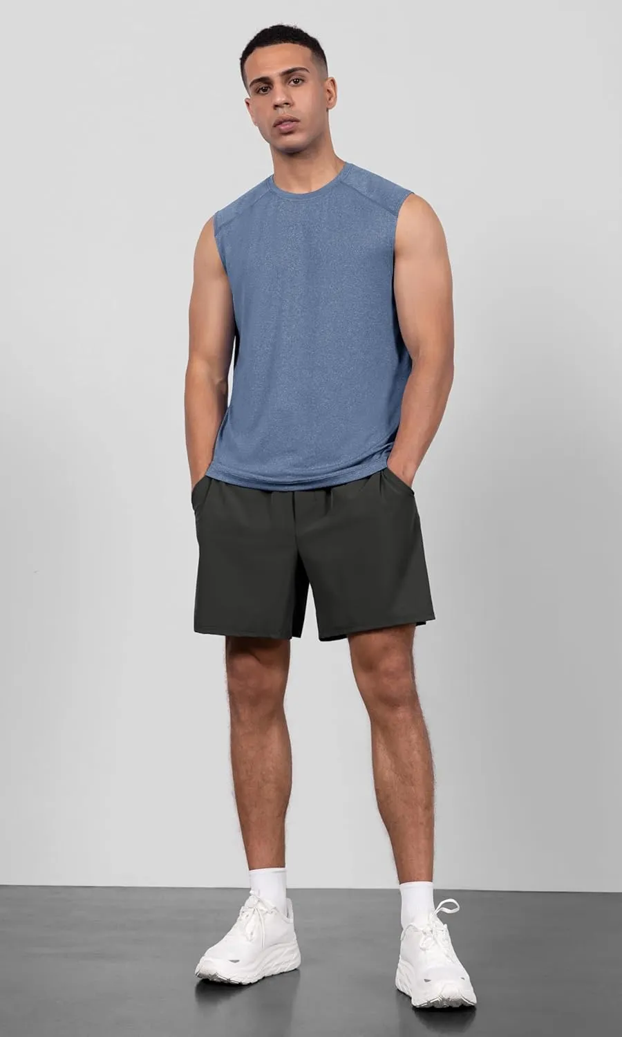 ODODOS Men's Quick Dry Athletic Tank Tops UPF 50  Sun Protection SPF Workout Sleeveless Muscle Shirts