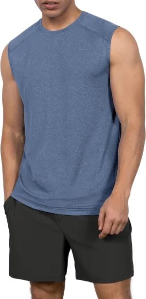 ODODOS Men's Quick Dry Athletic Tank Tops UPF 50  Sun Protection SPF Workout Sleeveless Muscle Shirts