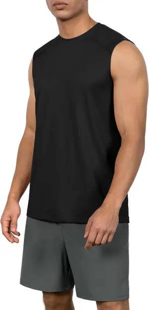 ODODOS Men's Quick Dry Athletic Tank Tops UPF 50  Sun Protection SPF Workout Sleeveless Muscle Shirts