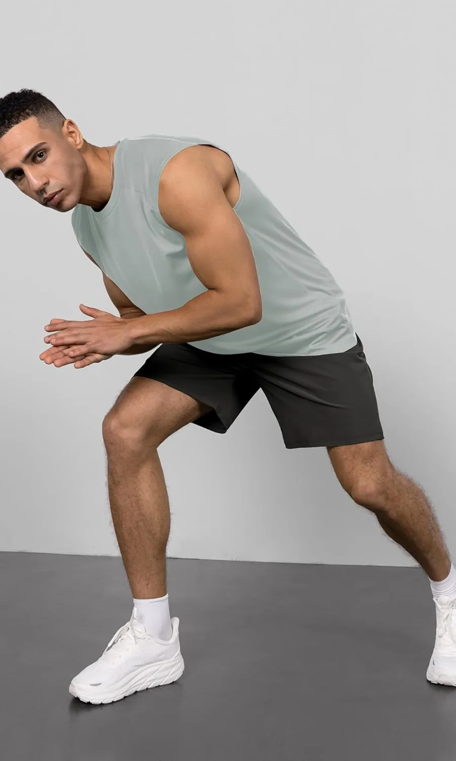 ODODOS Men's Quick Dry Athletic Tank Tops UPF 50  Sun Protection SPF Workout Sleeveless Muscle Shirts