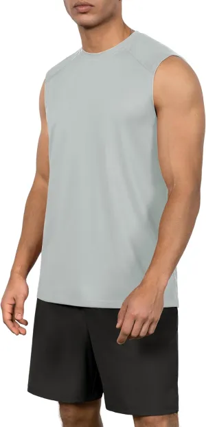 ODODOS Men's Quick Dry Athletic Tank Tops UPF 50  Sun Protection SPF Workout Sleeveless Muscle Shirts