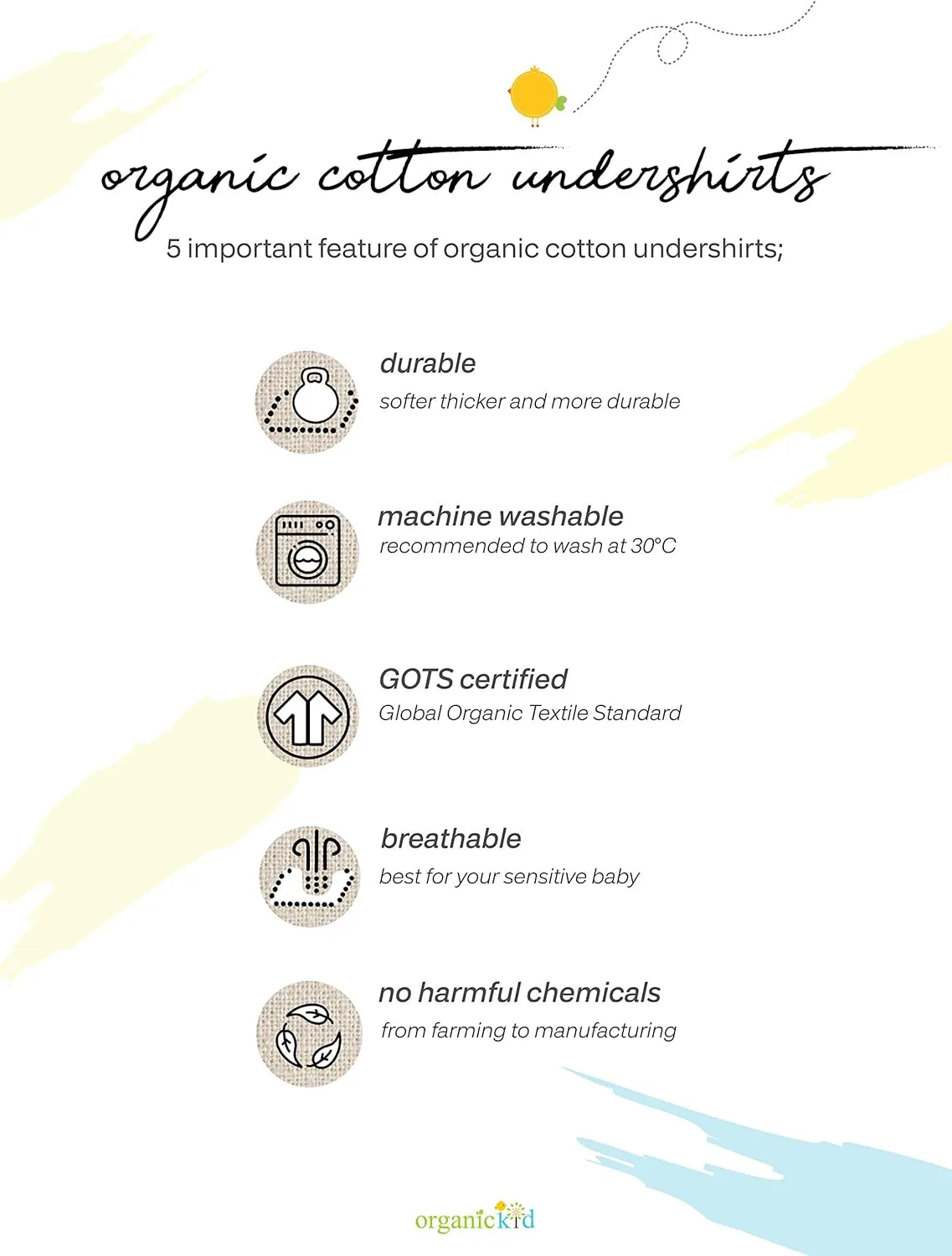 ORGANICKID Boys Organic Cotton Tank Top Sleveless Undershirts Toddler Underwear 3 Pack Tees