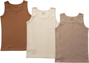 ORGANICKID Boys Organic Cotton Tank Top Sleveless Undershirts Toddler Underwear 3 Pack Tees