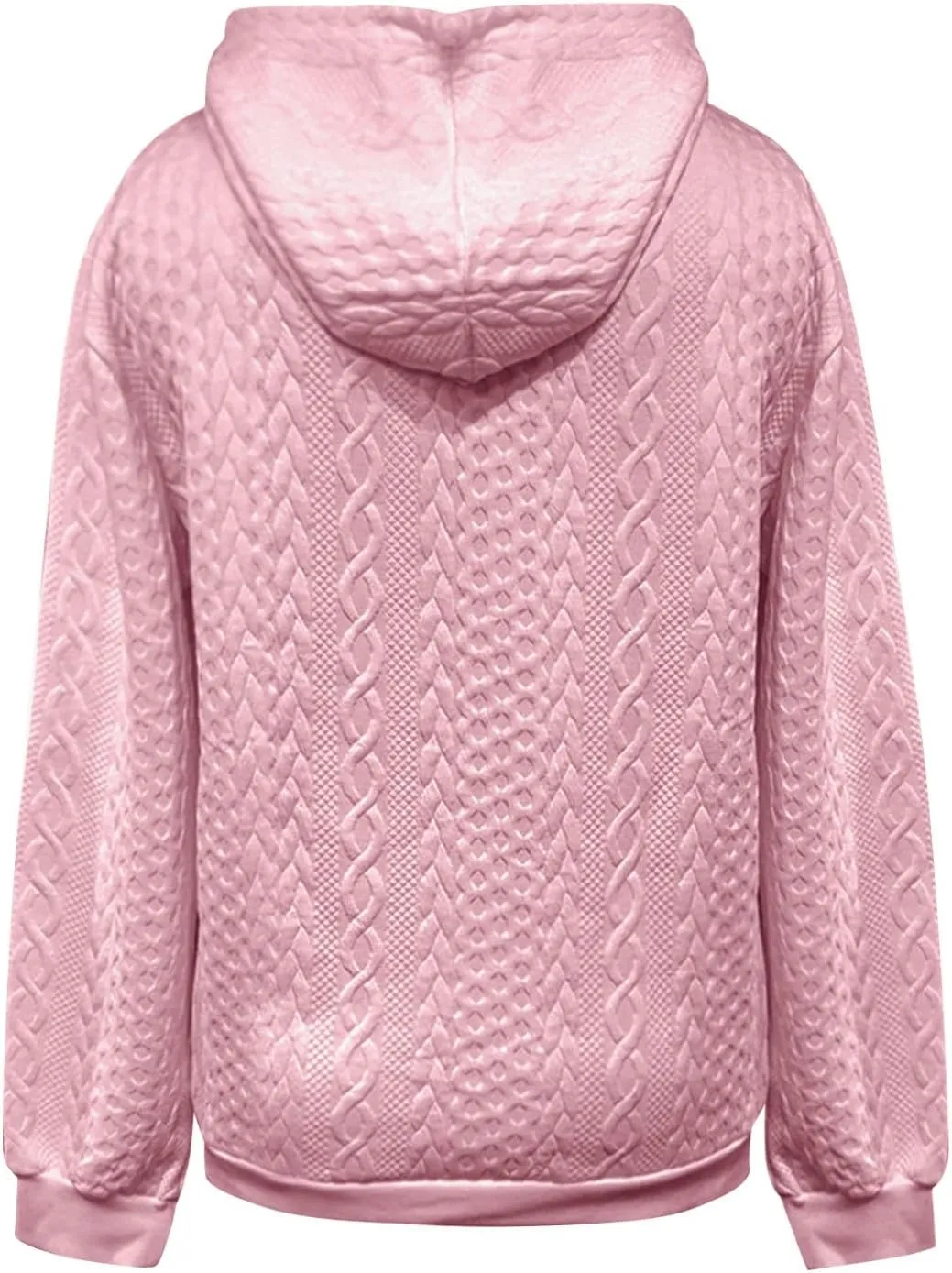 Oversized Sweatshirts for Women Loose Fit Drawstring Waffle Knit Hoodies Casual Cute Solid Long Sleeve Pullover Tops