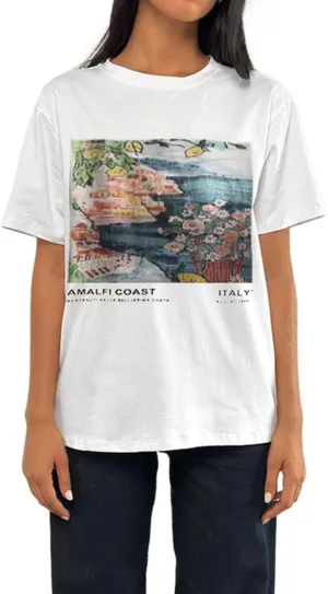 Oversized T Shirt Teen Girls Cute Preppy Clothes Y2k Baggy Floral Print Going Out Summer Streetwear Tees Tops