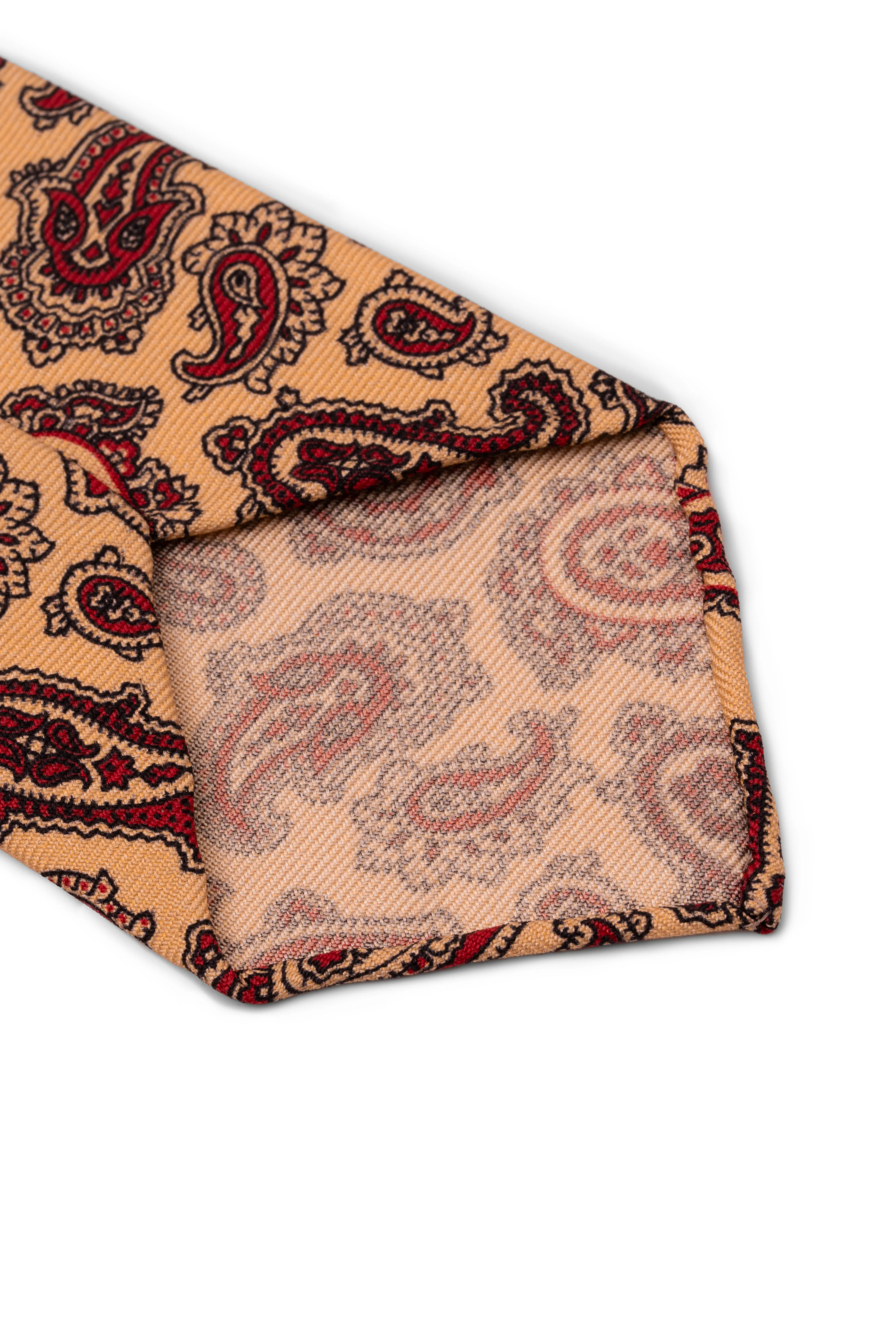 Pale Yellow Paisley Madder Silk Tie