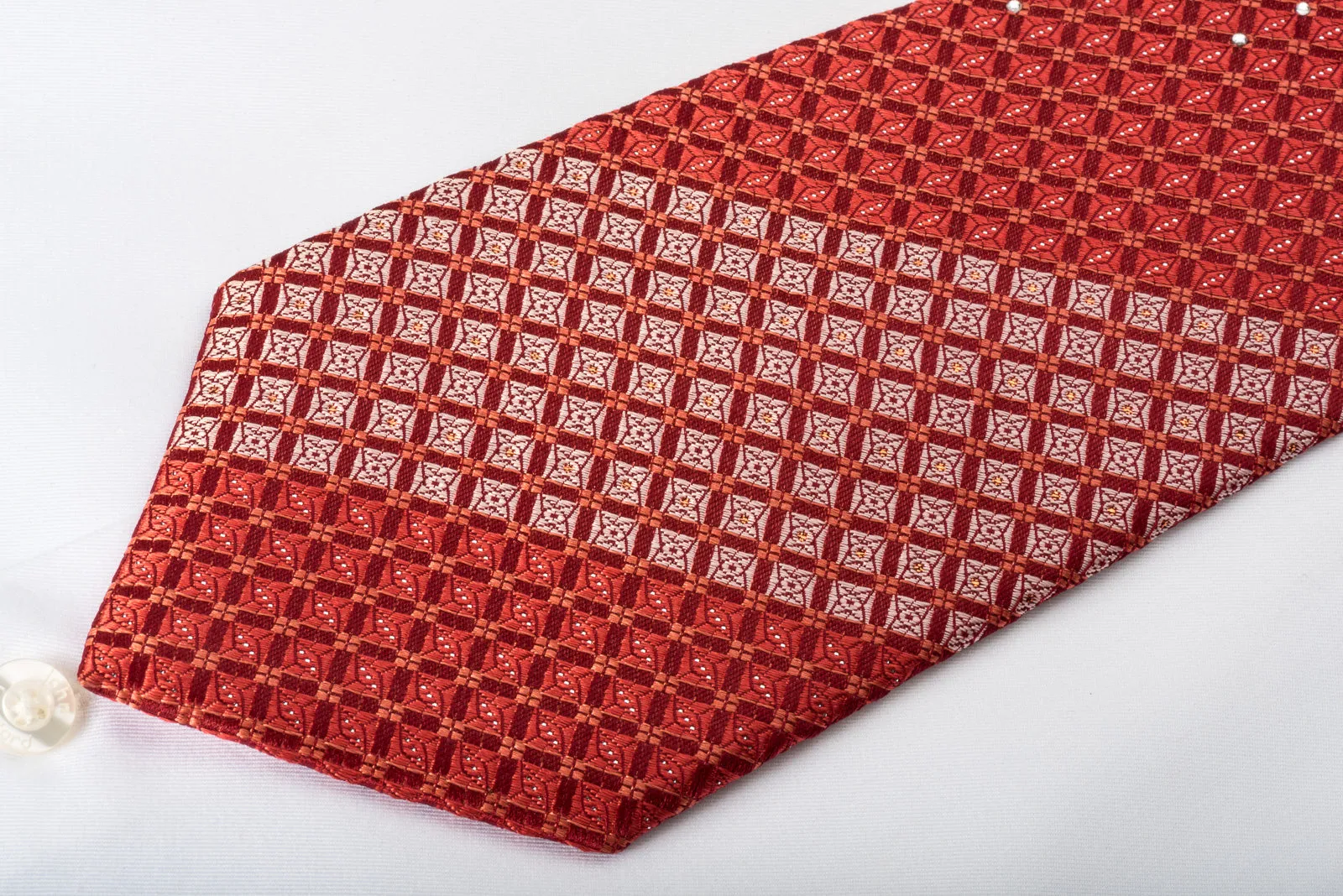 Pierre Cardin Rhinestone Burgundy Trellis On Crimson Red With Silver Sparkles