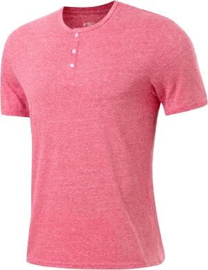 Pink Shirt Men Cotton Blend Short Sleeve Tshirt, Slim Fit Premium Casual Tees