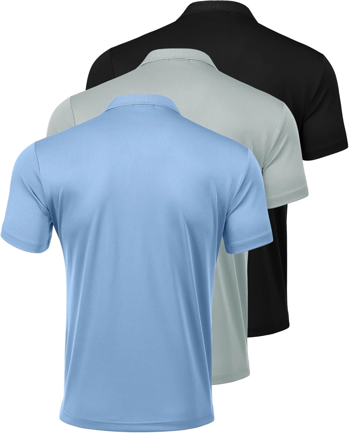 PINSPARK 1/3/4/5 Pack: Golf Polo Shirts for Men Multipacks Quick Dry Short Sleeve Collared Shirt Slim Fit Casual Polos Shirt