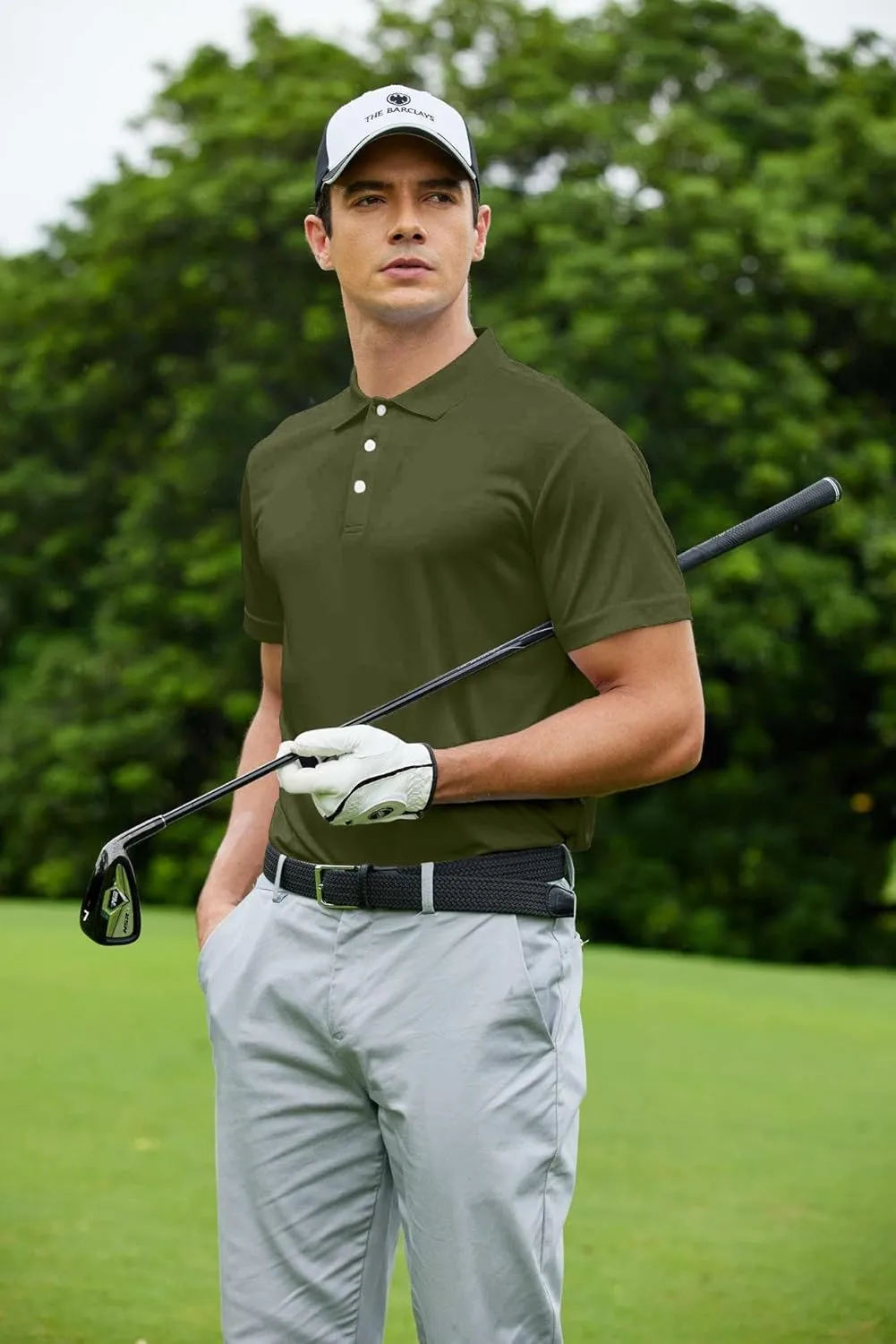 PINSPARK 1/3/4/5 Pack: Golf Polo Shirts for Men Multipacks Quick Dry Short Sleeve Collared Shirt Slim Fit Casual Polos Shirt