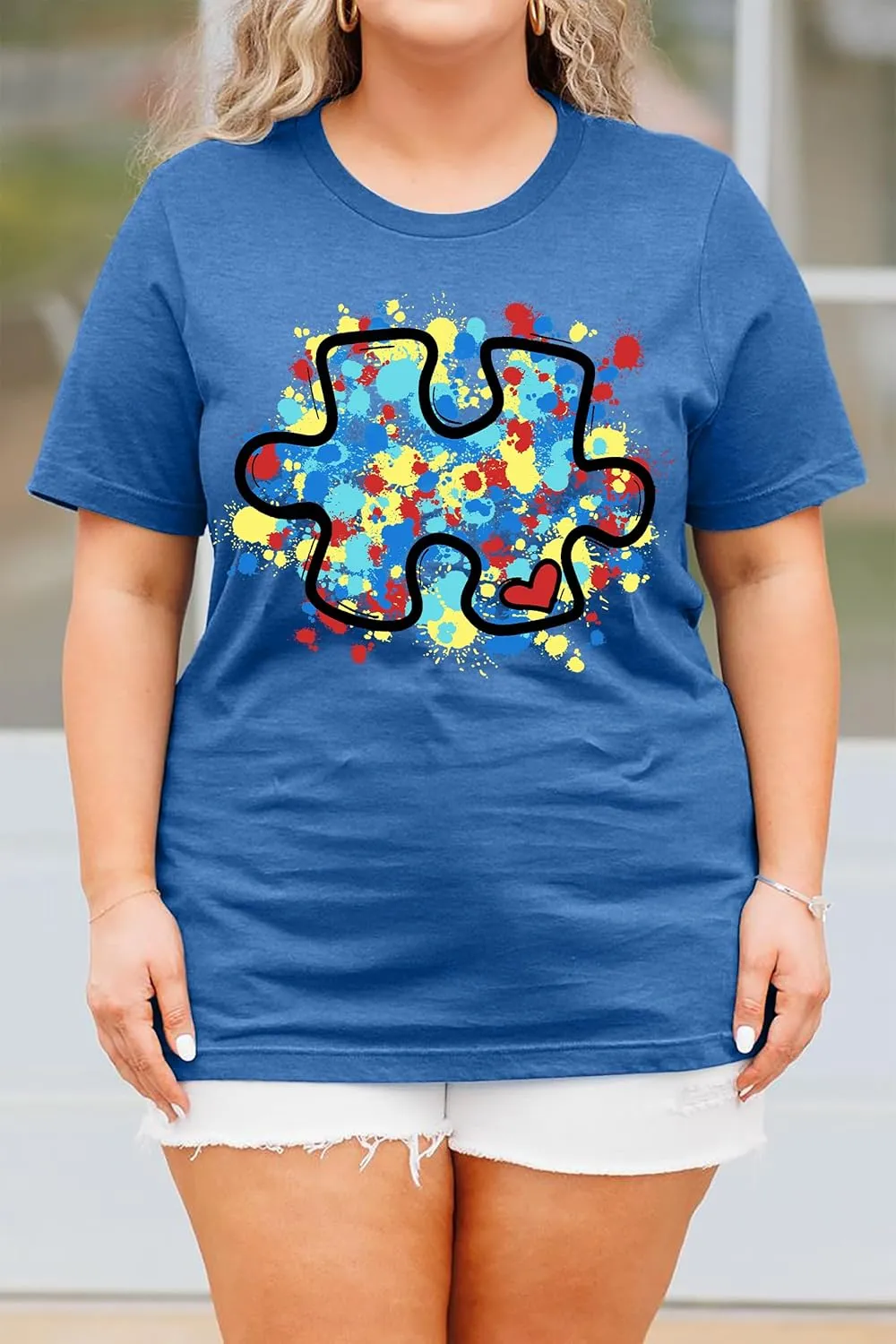Plus Size Autism Shirt for Women Be Kind Autism Tshirt Autism Heart Graphic Tees Autism Accept Tops