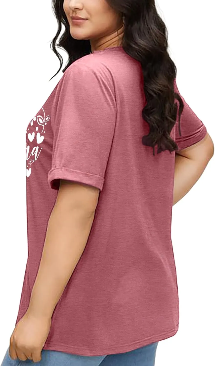 Plus Size Grandma Shirts for Women Grandma Heart Tshirt Mama Floral Tees Casual Short Sleeve Tops