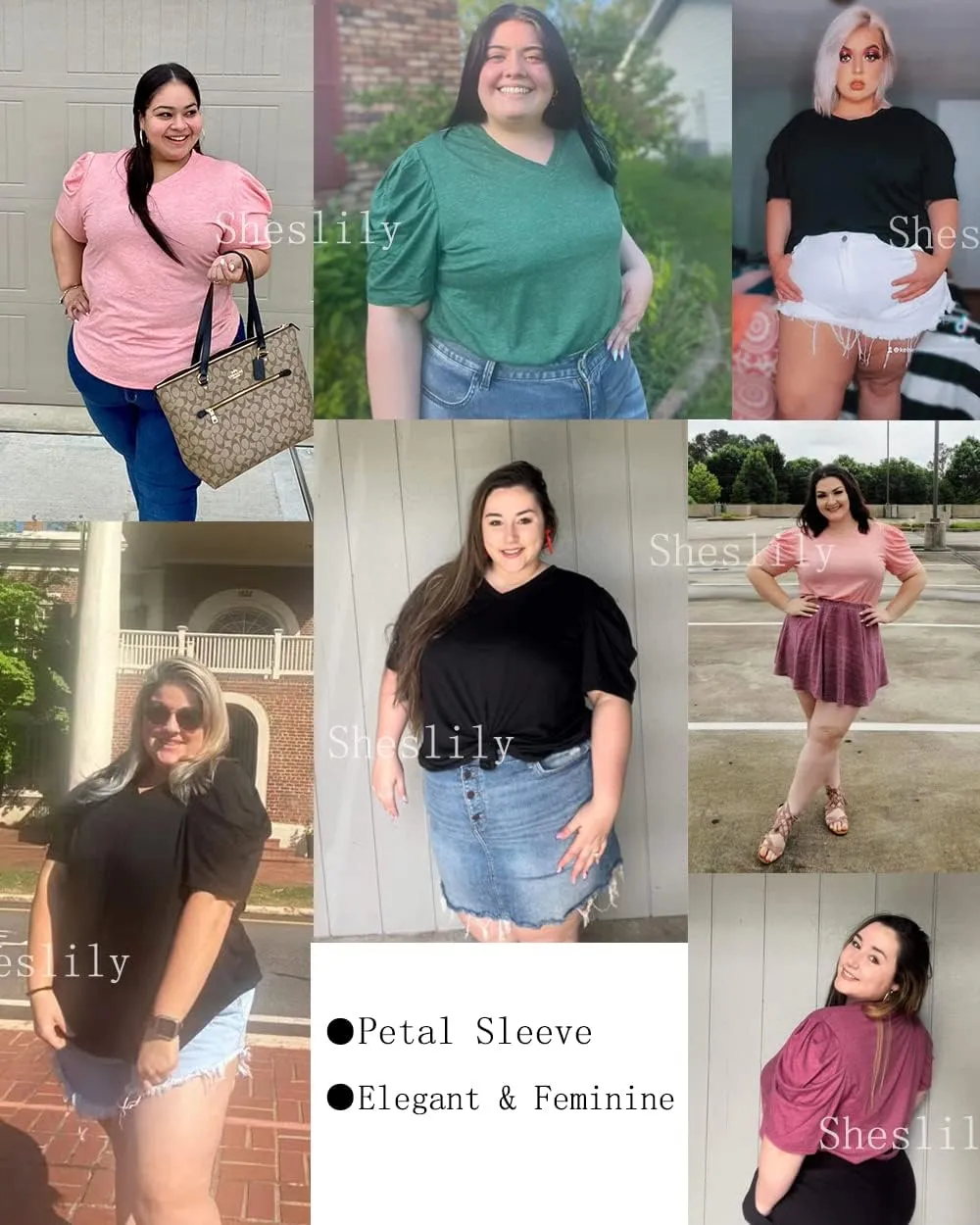 Plus-Size Tops for Women Short Sleeve T Shirts V Neck Tunic Tees XL-5XL
