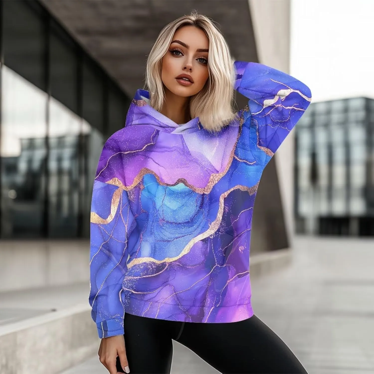 Poceacles Womens Fleece Hoodies Oversized Sweatshirts Long Sleeve Pullover Tops Gym Tops Fall Outfits Plus