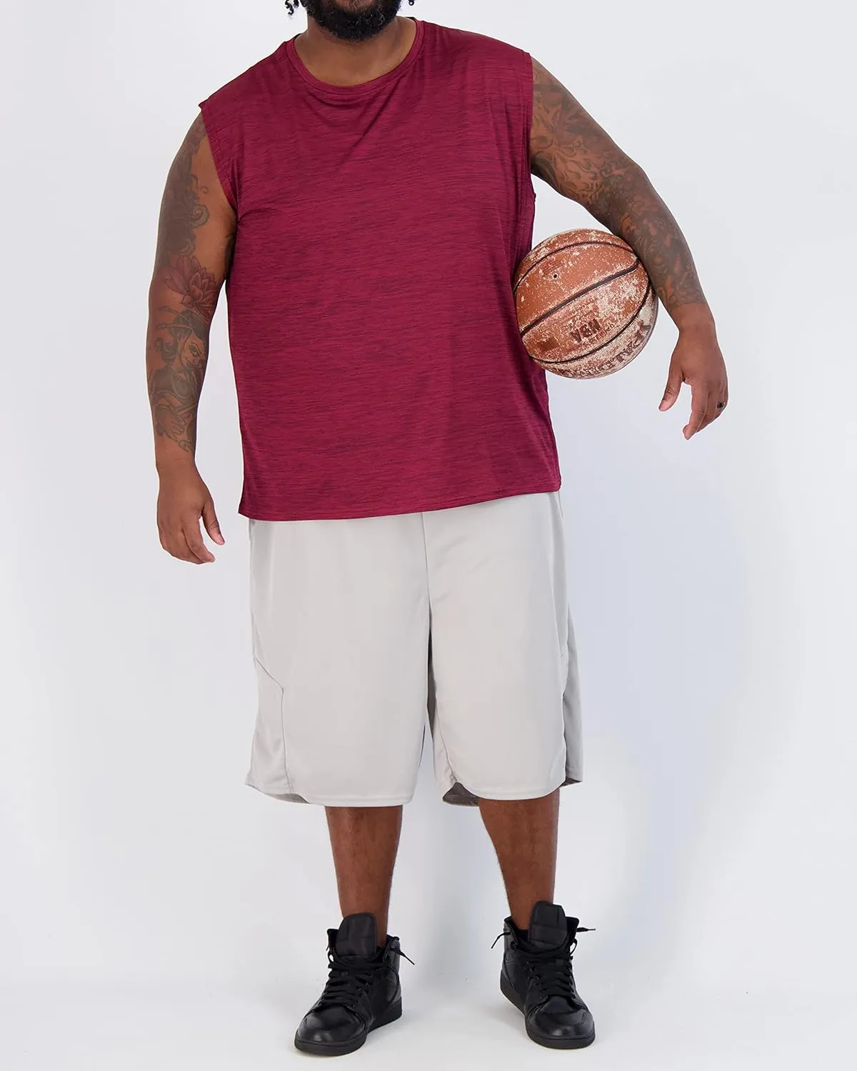 Real Essentials 3 & 5 Pack: Men's Dry-Fit Active Muscle Tank Top - Standard and Big & Tall Sizes (S-5XLT)