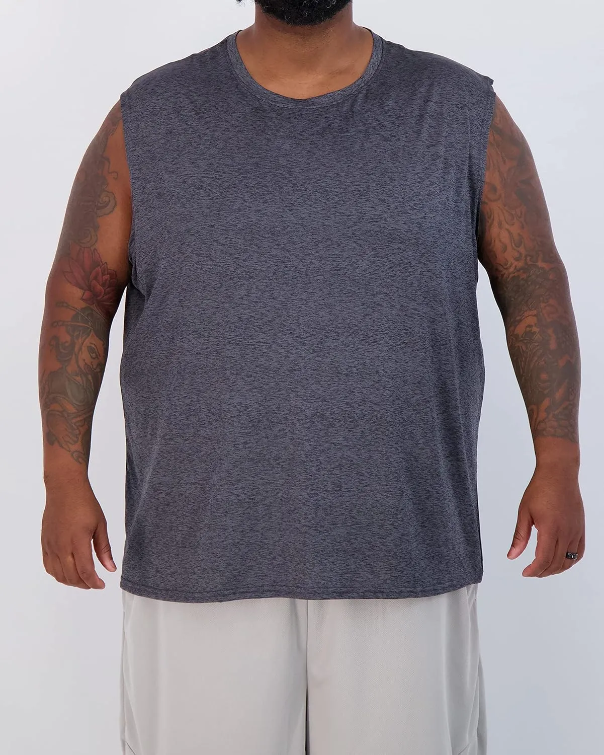 Real Essentials 3 & 5 Pack: Men's Dry-Fit Active Muscle Tank Top - Standard and Big & Tall Sizes (S-5XLT)