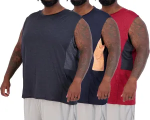 Real Essentials 3 & 5 Pack: Men's Dry-Fit Active Muscle Tank Top - Standard and Big & Tall Sizes (S-5XLT)