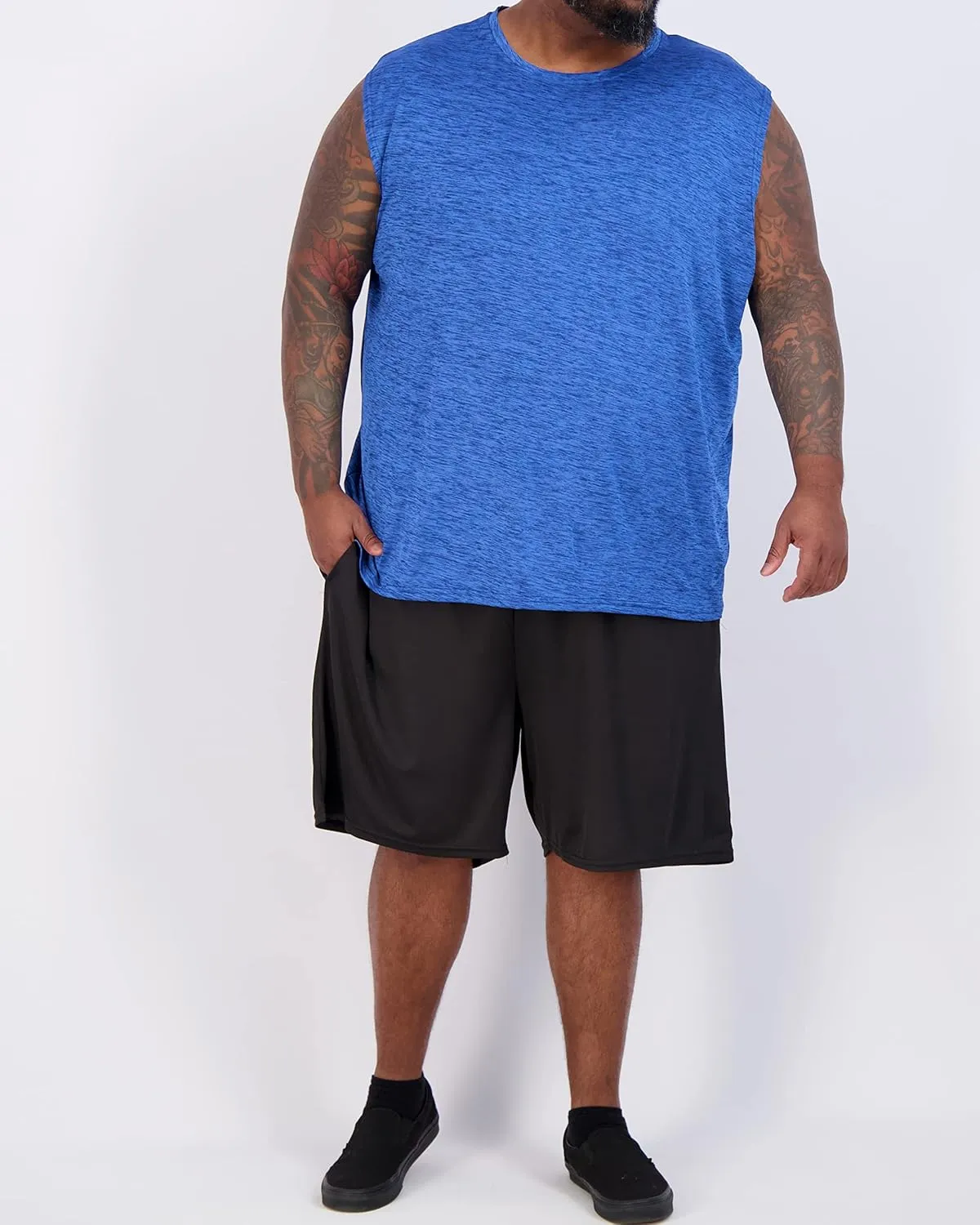 Real Essentials 3 & 5 Pack: Men's Dry-Fit Active Muscle Tank Top - Standard and Big & Tall Sizes (S-5XLT)