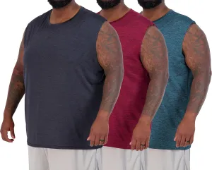Real Essentials 3 & 5 Pack: Men's Dry-Fit Active Muscle Tank Top - Standard and Big & Tall Sizes (S-5XLT)
