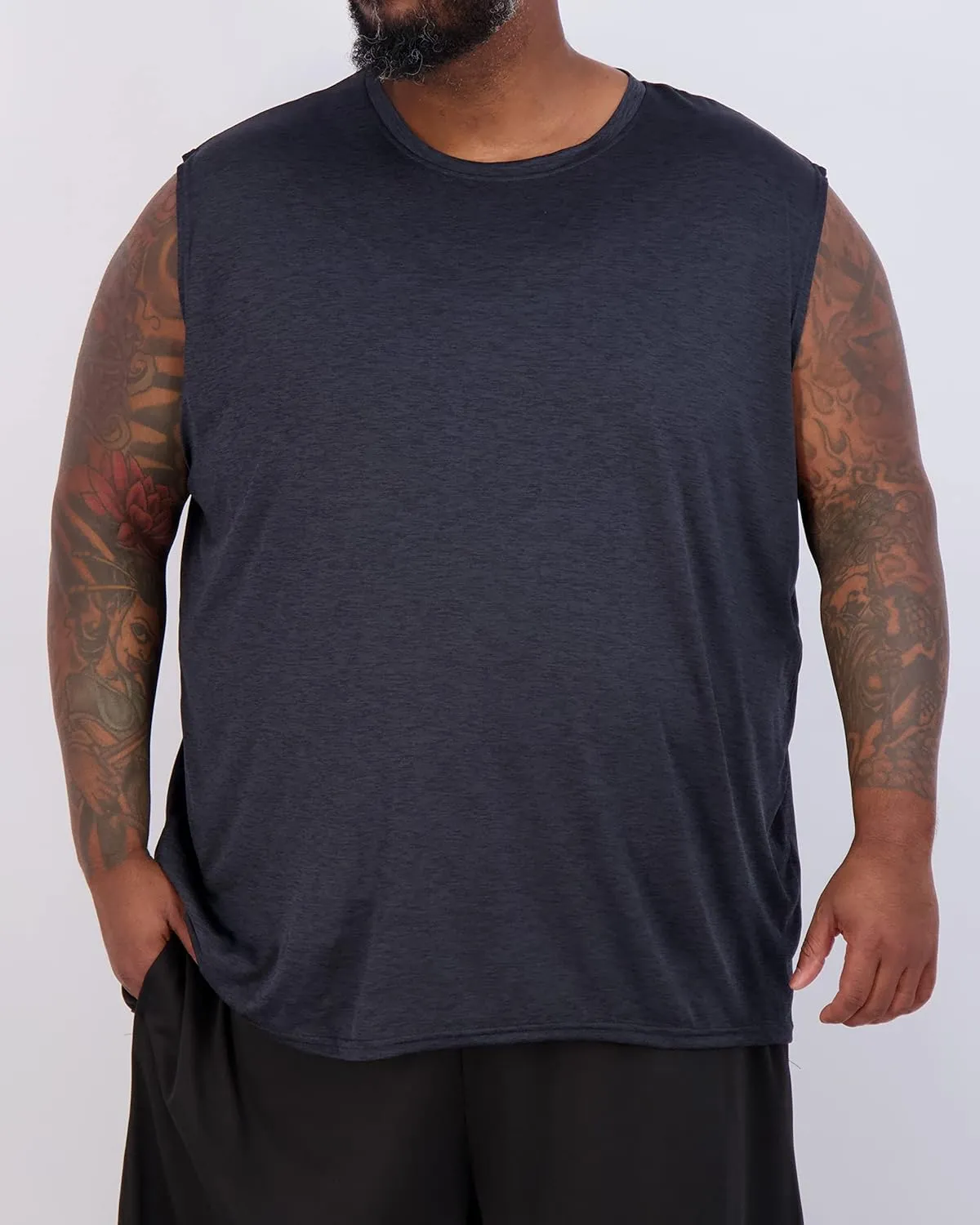 Real Essentials 3 & 5 Pack: Men's Dry-Fit Active Muscle Tank Top - Standard and Big & Tall Sizes (S-5XLT)