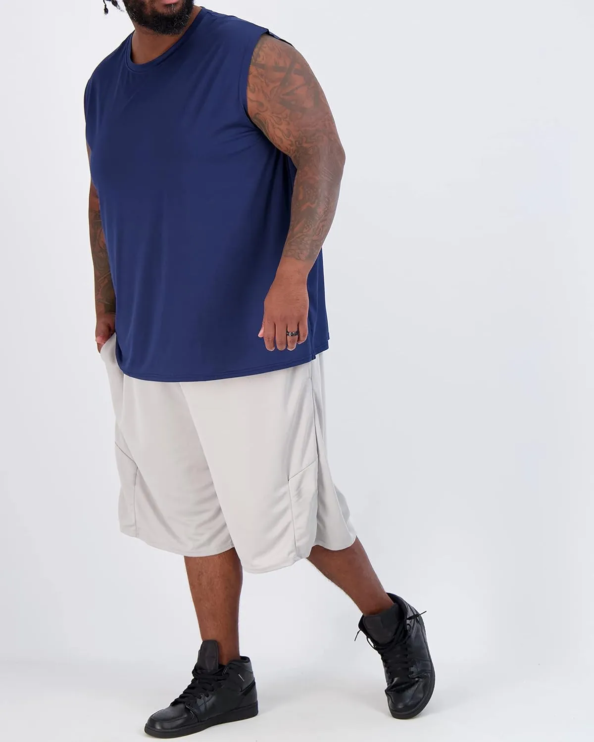 Real Essentials 3 & 5 Pack: Men's Dry-Fit Active Muscle Tank Top - Standard and Big & Tall Sizes (S-5XLT)