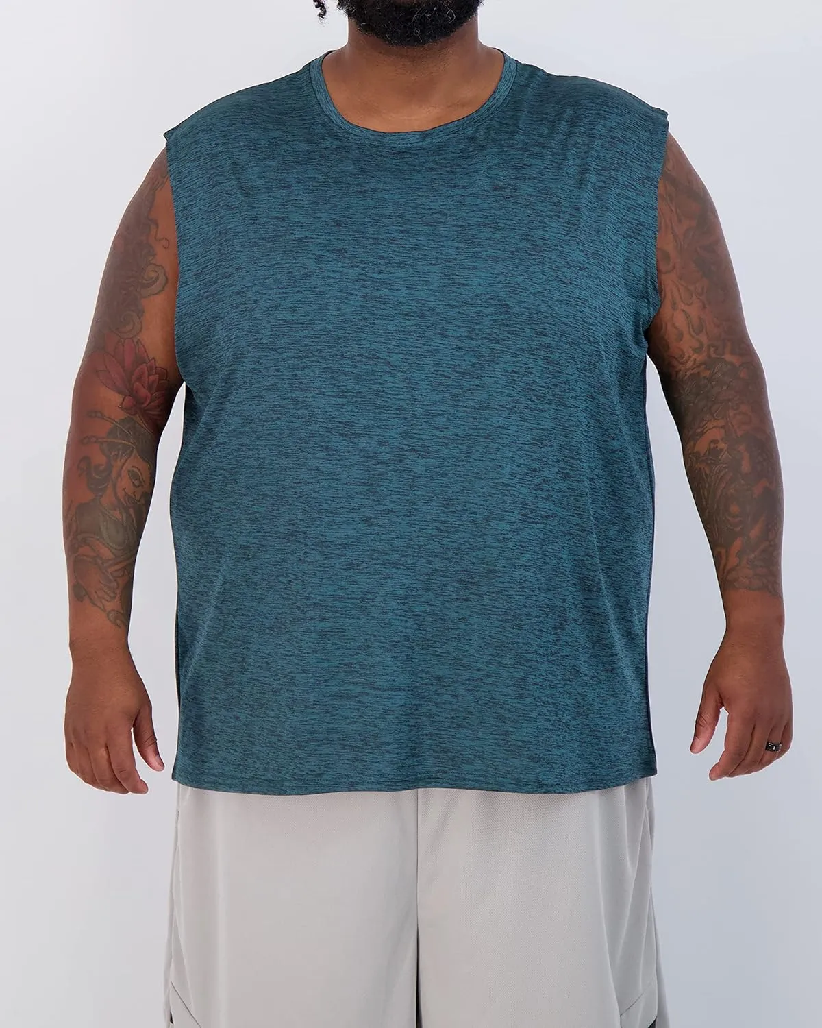 Real Essentials 3 & 5 Pack: Men's Dry-Fit Active Muscle Tank Top - Standard and Big & Tall Sizes (S-5XLT)